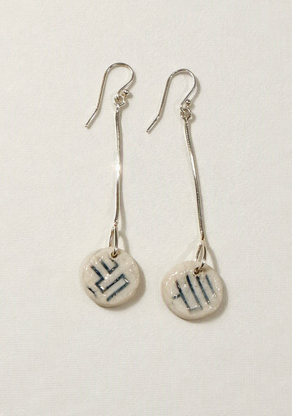 Boucles d'oreilles longues collection Fūdé Bleu